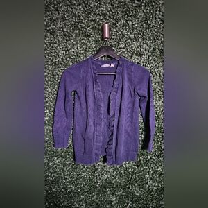 Navy Blue Ruffled Cardigan